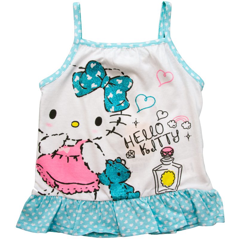 Pijama vara fete Hello Kitty turcoaz