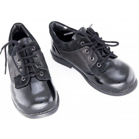 Pantofi piele baieti 2635/negru lac, marimi 24-29
