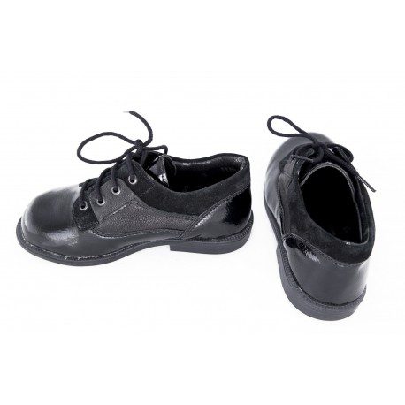 Pantofi piele baieti 2635/negru lac, marimi 24-29