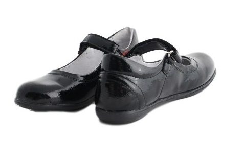 Pantofi fete piele negru lac