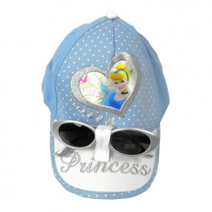 Sapca fete bleu Princess cu ochelari de soare