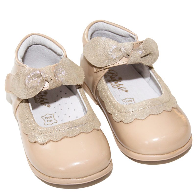 Pantofiori copii crem din piele naturala 19-24