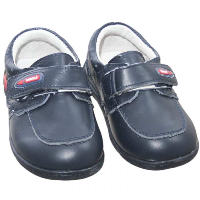 Pantofiori copii din piele naturala bleumarin