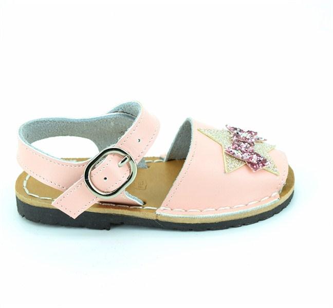 Sandale copii roz din piele naturala cu aplicatii stralucitoare 20-27