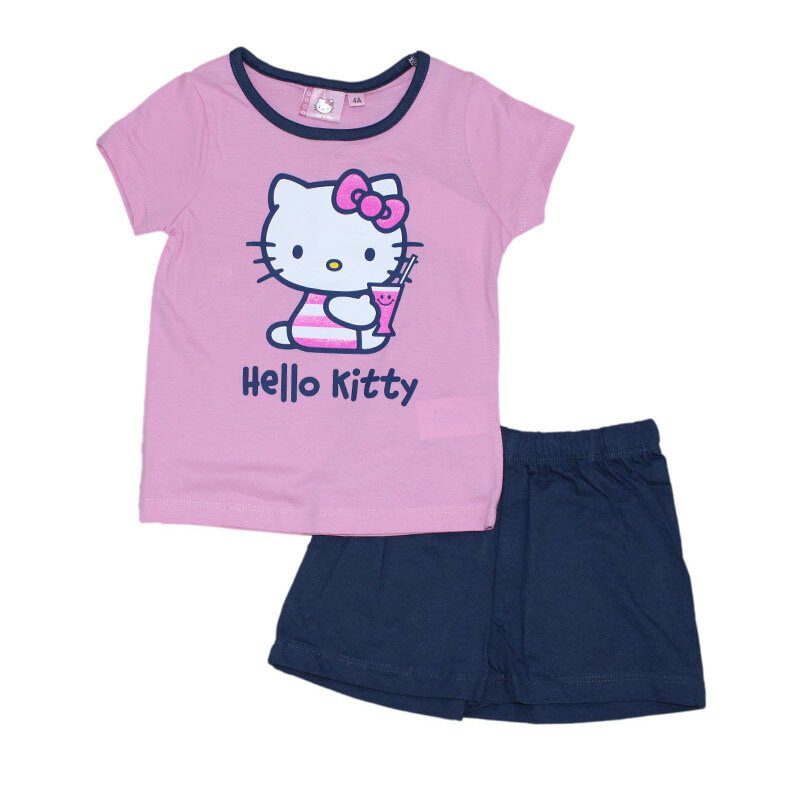 Set tricou si pantaloni scurti  Charmmy Kitty roz bleumarin 3-8 ani