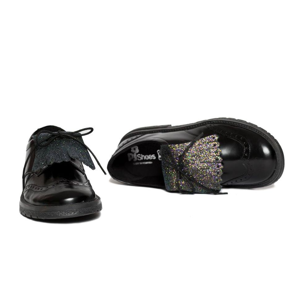 Pantofi fete scoala Voque negru gliter