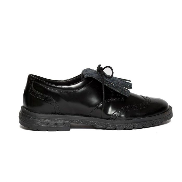 Pantofi fete scoala Voque negru gliter
