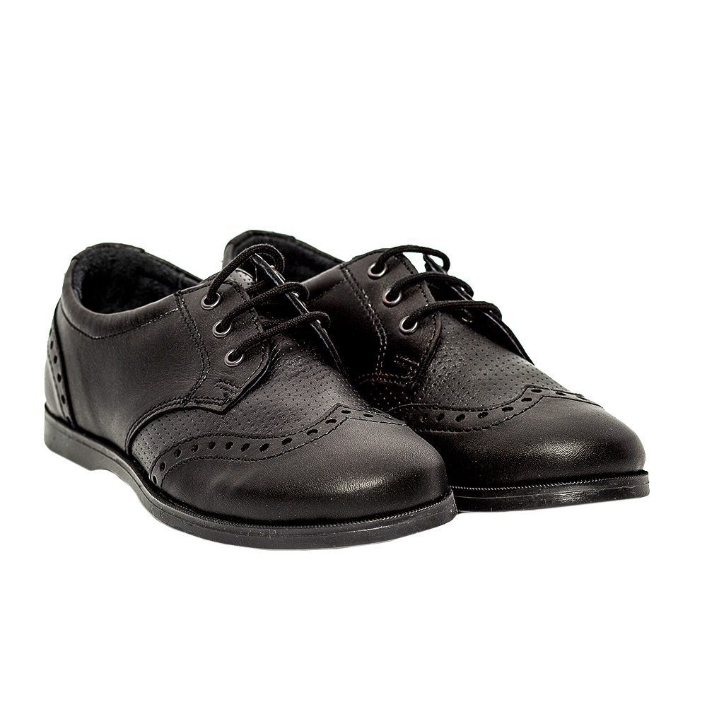 Pantofi copii scoala piele Frigerio 01 negru cu siret