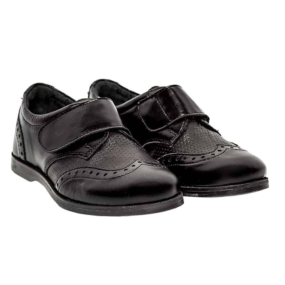 Pantofi copii scoala piele Frigerio 02 negru cu arici