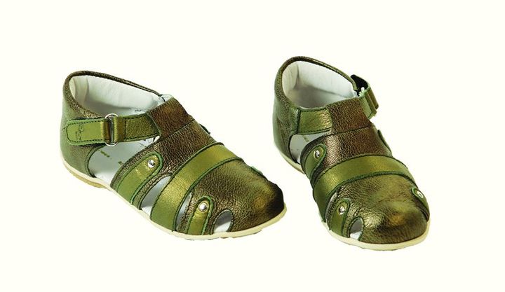 Sandale copii piele Pantera verde