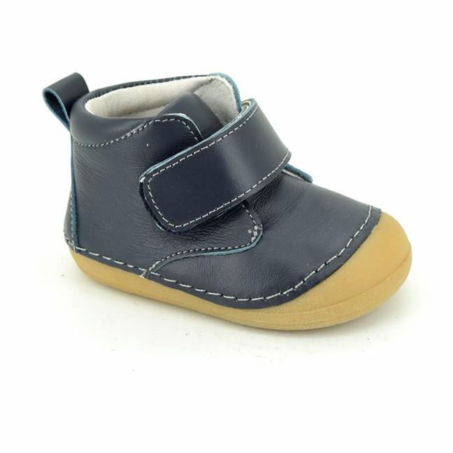 Pantofi copii din piele naturala bleumarin/gri/roz 18-23