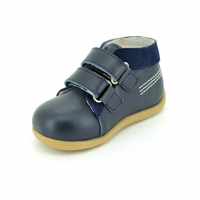 Pantofiori copii din piele naturala bleumarin/gri/roz 19-24