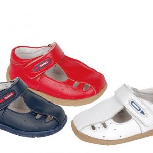 Pantofiori decupati din piele naturala bleumarin/rosu/alb 19-24