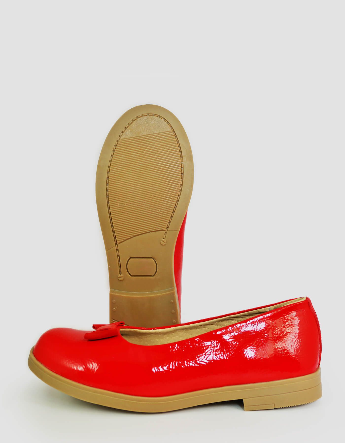 Pantofi fete pentru scoala din piele rosii lac