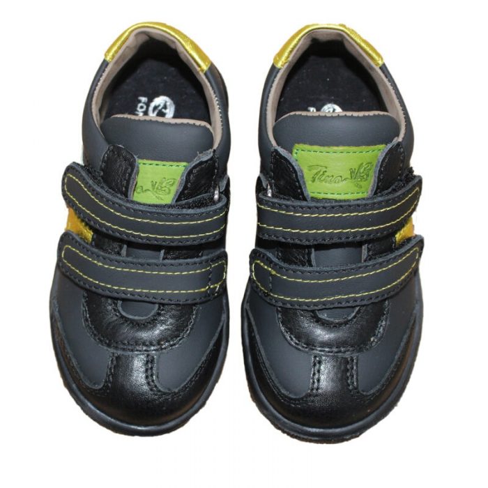 Pantofi Sport copii negri din piele naturala