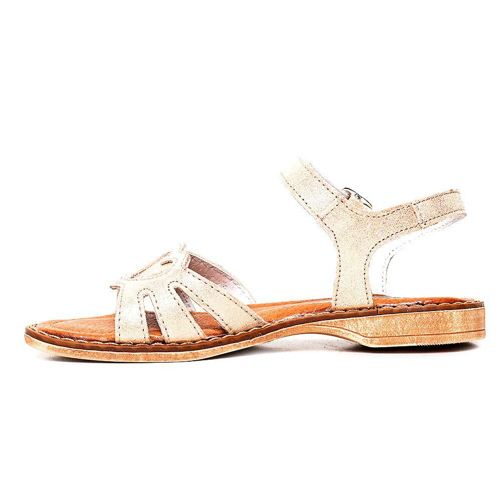 Sandale din piele pentru fete Core auriu PJ Shoes, marimi 27-36