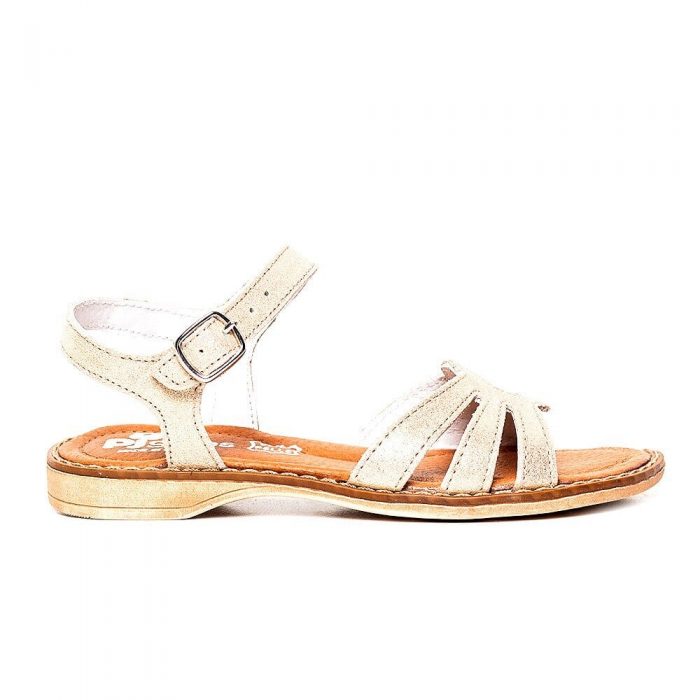 Sandale din piele pentru fete Core auriu PJ Shoes, marimi 27-36