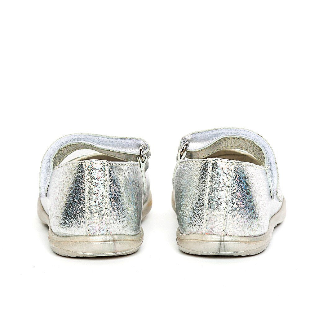 Balerini din piele  Candy Argintiu PJ Shoes