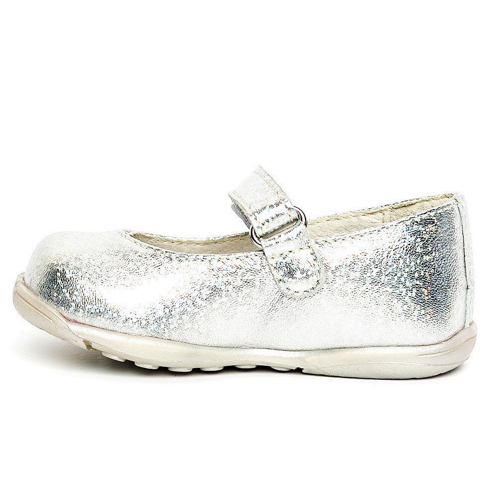 Balerini din piele  Candy Argintiu PJ Shoes
