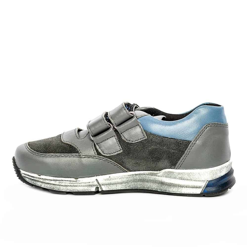 Tenisi din piele pentru copii Horia PJ Shoes Gri Blu 1201