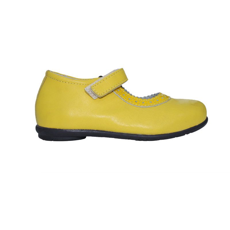 Pantofi copii din piele naturala galben marimea 26